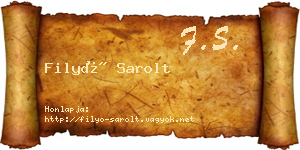 Filyó Sarolt névjegykártya